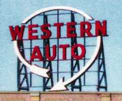 Blair-Line-Signs Western Auto Billboard HO Scale Model Railroad Billboard Sign #2501 Blair-Line-Signs Western Auto Billboard HO Scale Model Railroad Billboard Sign #2501