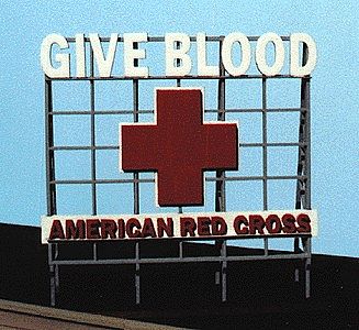Blair-Line-Signs American Red Cross Billboard Kit HO Scale Model Railroad Billboard Si #2519