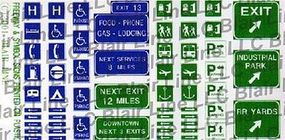 Modern Freeway Traffic Signs N Scale Model Railroad Billboard Sign #46