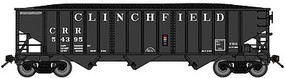 Bluford 70-Ton 3-Bay 14-Panel Hopper w/Load 3-Pack Ready to Run Clinchfield (black, Spelled-Out Roadname) N-Scale Bluford 70-Ton 3-Bay 14-Panel Hopper w/Load 3-Pack Ready to Run Clinchfield (black, Spelled-Out Roadname) N-Scale