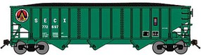 Bluford 70-Ton 3-Bay 14-Panel Hopper w/Load 2-Pack Ready to Run South East Coal Co. (Post-1974, green, red, yellow) N-Scale Bluford 70-Ton 3-Bay 14-Panel Hopper w/Load 2-Pack Ready to Run South East Coal Co. (Post-1974, green, red, yellow) N-Scale