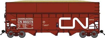 Bluford Offset-Side 3-Bay Wood Chip Hopper Canadian National N Scale Model Train Freight Car #16131