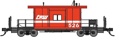Bluford Short Body Bay Window Caboose - Ready to Run Toledo, Peoria & Western 526 (red, white) - N-Scale