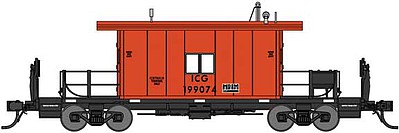 Bluford Steel Transfer Caboose w/Long Roof - Ready to Run Illinois Central Gulf 199074 (orange, black) - N-Scale
