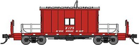 Bluford Steel Transfer Caboose w/Short Roof Ready to Run Great Northern X179 (red, silver, Be Wise Beware Be Safe Slogan) N-Scale