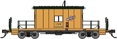 Bluford Steel Transfer Caboose w/Short Roof - Ready to Run Chicago & North Western 12529 (yellow, green)