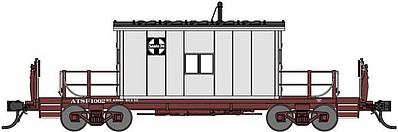 Bluford Steel Transfer Caboose w/Short Roof - Ready to Run Santa Fe 1002 (gray, Boxcar Red)