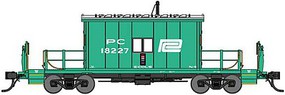 Bluford Steel Transfer Caboose w/Short Roof Ready to Run Penn Central 18227 (Jade Green, white, Logo)