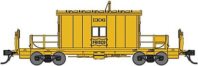 Bluford Steel Transfer Caboose w/Short Roof - Ready to Run St. Louis-San Francisco 1326 (yellow, small Frisco Coonskin)