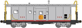Bluford International Car Bay Window Caboose Phase 1 Ready to Run Kansas City Southern #323 (silver, red, yellow) N-Scale