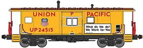 Bluford International Car Bay Window Caboose Phase 4 Ready to Run Union Pacific 24599 (Armour Yellow, red, Boxcar Red, What do We do?..Slogan) N-Scale Bluford International Car Bay Window Caboose Phase 4 Ready to Run Union Pacific 24599 (Armour Yellow, red, Boxcar Red, What do We do?..Slogan) N-Scale