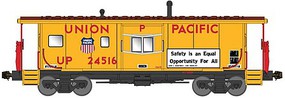 Bluford International Car Bay Window Caboose Phase 4 Ready to Run Union Pacific #24516 (Armour Yellow, red, Safety Equal Opportunity Slogan) N-Scale