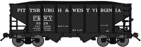 Bluford USRA 30'6'' 2-Bay Hopper with Load 2-Pack Ready to Run Pittsburgh & West Virginia (black) N-Scale Bluford USRA 30'6'' 2-Bay Hopper with Load 2-Pack Ready to Run Pittsburgh & West Virginia (black) N-Scale