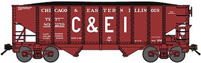 Bluford 8-Panel 2-Bay Open Hopper w/Load Ready to Run Chicago & Eastern Illinois (Boxcar Red, white, Billboard C&EI) N-Scale Bluford 8-Panel 2-Bay Open Hopper w/Load Ready to Run Chicago & Eastern Illinois (Boxcar Red, white, Billboard C&EI) N-Scale