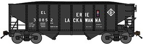 Bluford 8-Panel 2-Bay Open Hopper w/Load 3-Pack Ready to Run Erie Lackawanna (black, Spelled-Out Roadname) N-Scale Bluford 8-Panel 2-Bay Open Hopper w/Load 3-Pack Ready to Run Erie Lackawanna (black, Spelled-Out Roadname) N-Scale