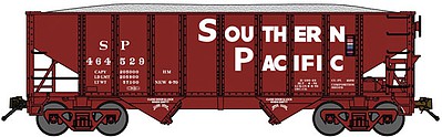 Bluford 8-Panel 2-Bay Open Hopper w/Load 3-Pack - Ready to Run Southern Pacific (Boxcar Red, Billboard Sas Serif Lettering) - N-Scale