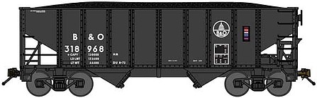 Bluford 8-Panel 2-Bay Open Hopper Baltimore & Ohio #318968 N Scale Model Train Freight Car #65200