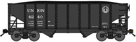 Bluford 8-Panel 2-Bay Open Hopper Union Railroad #4029 (black) N Scale Model Train Freight Car #65321