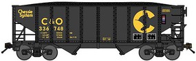Bluford 8-Panel 2-Bay Open Hopper Chessie C&O #336566 N Scale Model Train Freight Car #65334