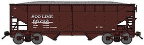 Bluford 2-Bay Offset-Side Hopper w/Load 2-Pack Ready to Run Soo Line (Boxcar Red) N-Scale