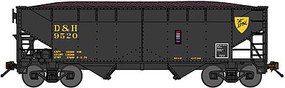 Bluford 2-Bay Offset-Side Hopper w/Load Ready to Run Delaware & Hudson (black, yellow, Illmenite Service) N-Scale Bluford 2-Bay Offset-Side Hopper w/Load Ready to Run Delaware & Hudson (black, yellow, Illmenite Service) N-Scale