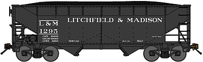 Bluford 2-Bay Offset-Side Hopper w/Load 2-Pack - Ready to Run Litchfield & Madison (black) - N-Scale