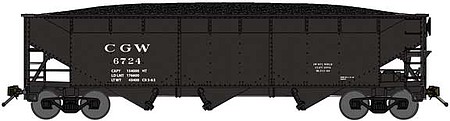 Bluford 70-Ton Offset-Side 3-Bay Hopper Chicago Great Western N Scale Model Train Freight Car #74011