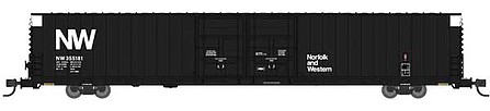 Bluford 86 Double Door Auto Parts Boxcars N&W black #355107 N Scale Model Train Freight Car #86665