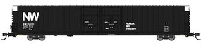 Bluford 86 Double Door Auto Parts Boxcars N&W black #355107 N Scale Model Train Freight Car #86665