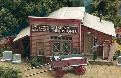 Bar-Mills Mortimer Stiphs Caskets & Headstones HO Scale Model Railroad Building #122