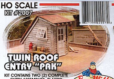 Bar-Mills Roof Entries - Kit - pkg(2) HO Scale Model Railroad Building Accessory #2007