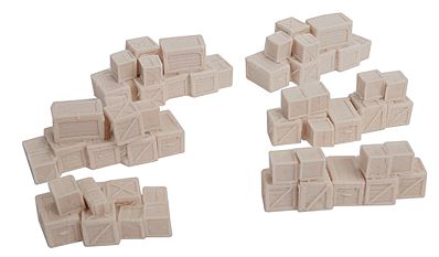 Bar-Mills Wooden Crate Stacks - Unpainted 6 Groupings HO Scale Model Railroad Building Accessory #2009