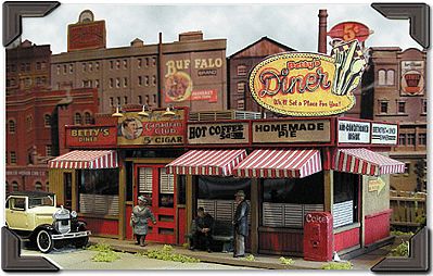Bar-Mills Sweaty Bettys Diner - Kit - 7 x 2-1/2 17.8 x 6.4cm HO Scale Model Railroad Building #302