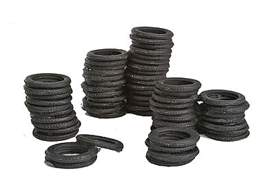 Bar-Mills Tire Stacks - Unpainted O Scale Model Railroad Building Accessory #4012