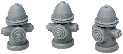 Bar-Mills Fire Hydrants - Unpainted pkg(3) O Scale Model Railroad Building Accessory #4026