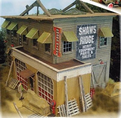 Bar-Mills Shaws Ridge Equipment & Supply - Laser-Cut Wood Kit HO Scale Model Railroad Building #532