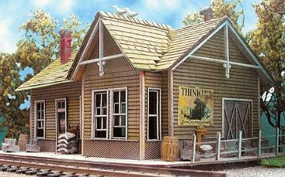 Bar-Mills Whistle Stop Junction - Kit (Laser-cut Wood) HO Scale Model Railroad Building #911
