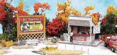 Bar-Mills Swansons Lunch Counter w/Billboard - Kit HO Scale Model Railroad Building #952
