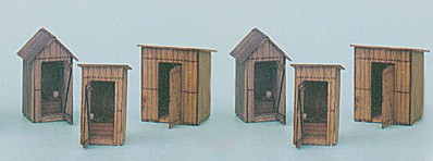 Banta Outhouse Collection 6 in 1 O Scale Model Railroad Building Kit #6021