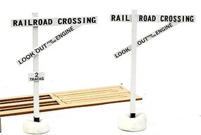 Banta Old Style Crossbucks (2) O Scale Model Railroad Trackside Accessory #6032