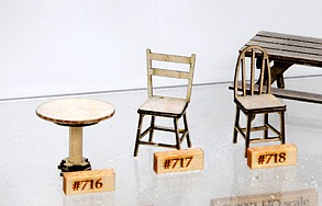 Banta Square Back Chairs (8) O Scale Model Railroad Building Accessory Kit #717