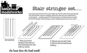 Banta Stair Stringers (6) O Scale Model Railroad Building Accessory Kit #728