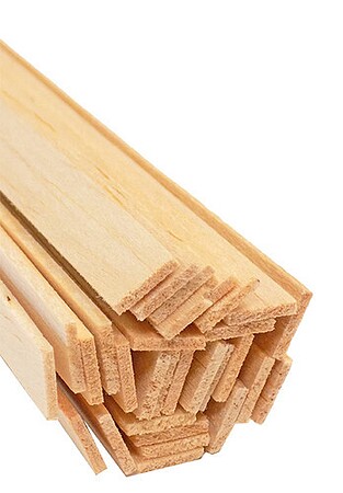 Bud Nosen Balsa Wood Strips, 1/8 x 1/8 x 24, 100/pkg.