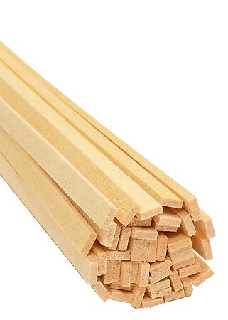 Bud Nosen Balsa Wood Sticks - 1/4 x 1 x 36, Pkg of 10