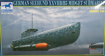 Bronco German Seehund XXVIIB/B5 Midge Plastic Model Submarine Kit 1/35 Scale #35053