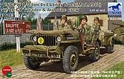 Bronco US GPW 1/4 ton with trailer Plastic Model Military Jeep Kit 1/35 Scale #35106