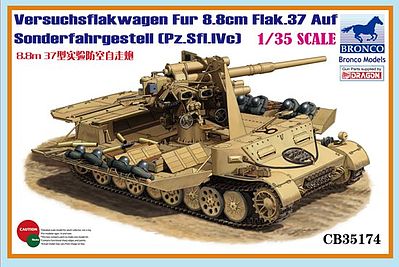 Bronco Versuchsflakwagen Fur 8.8cm Flak.37 Auf Plastic Model Military Vehicle 1/35 Scale #35174