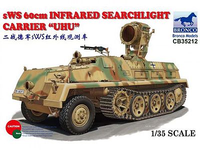 Bronco sWs 60cm Infrared Searchlight Carrier UHU Plastic Model Military Vehicle 1/35 Scale #35212