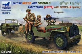 Bronco British Recce & Signals Light Truck (2 Kits) Plastic Model Military Vehicle Kit 1/35 #35218