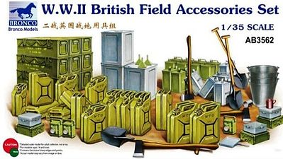 Bronco WWII British Field Accessories Plastic Model Military Figure 1/35 Scale #3562